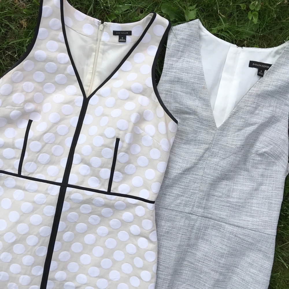 Banana + Ann Taylor V-neck Dress Bundle, Size 8